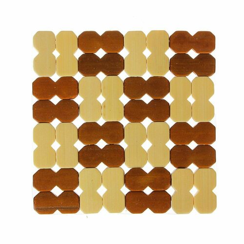 Подставка под горячее 13x13 см, бамбук,"Клетка" коричневый, бежевый, коричневый