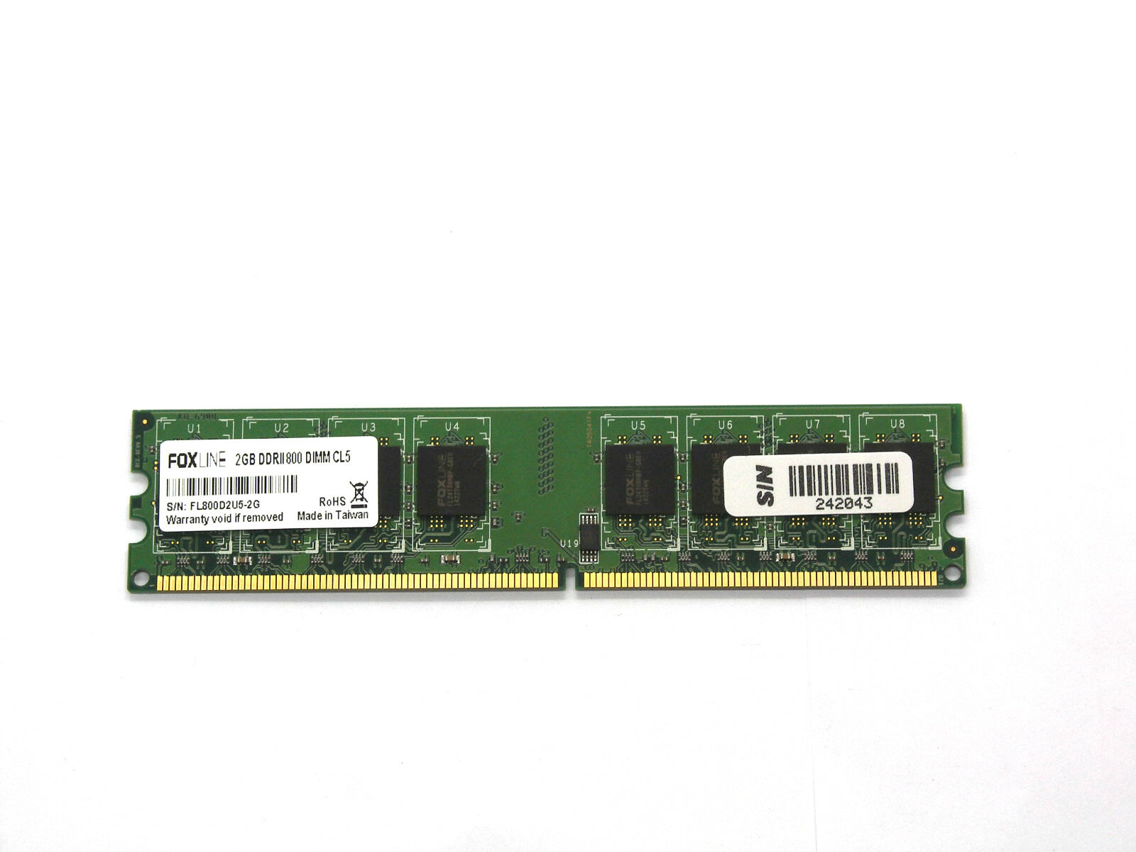 Модуль памяти DIMM DDR2 2Gb PC-6400 FOXLINE FL800D2U5-2G