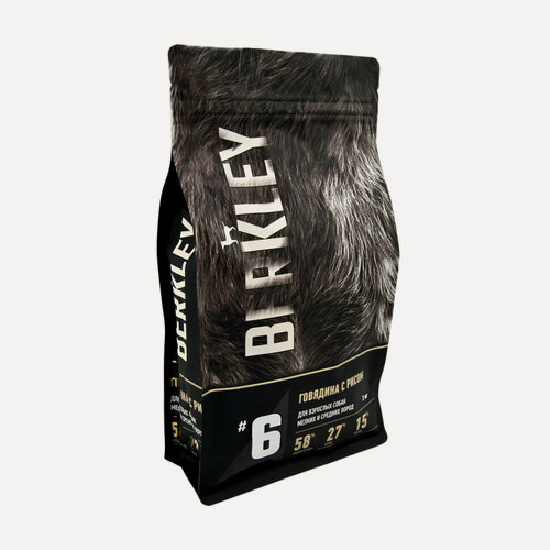 Изображение товара Berkley №6 сухой корм для взрослых собак мелких и средних пород, с говядиной и рисом - 2 кг