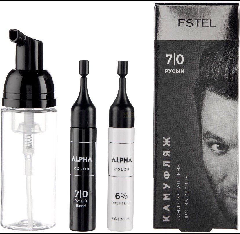 ESTEL Alpha Homme тонирующая пена против седины Камуфляж 7/0 русый 10 мл