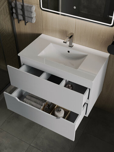 Изображение товара Раковина встраиваемая санфарфор Orange B03-800w, белая глянцевая