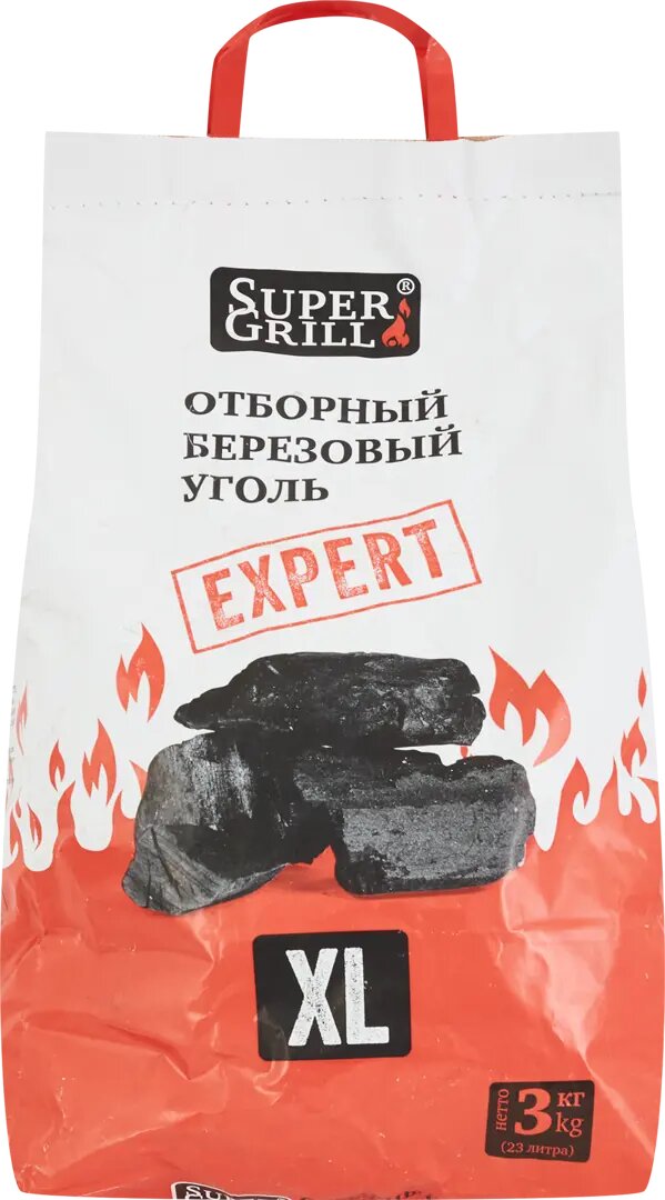 Уголь берёзовый отборный Supergrill 3 Кг