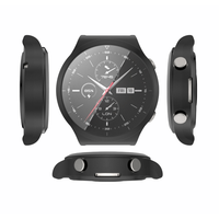 Чехол-кейс-пенал MyPads для умных смарт-часов Huawei Watch GT 2 Pro тонкий силиконовый с противоударными свойствами черный