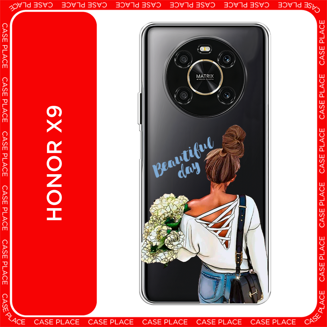 Чехол на Honor X9 / Хонор X9 с принтом Beautiful day vector, прозрачный