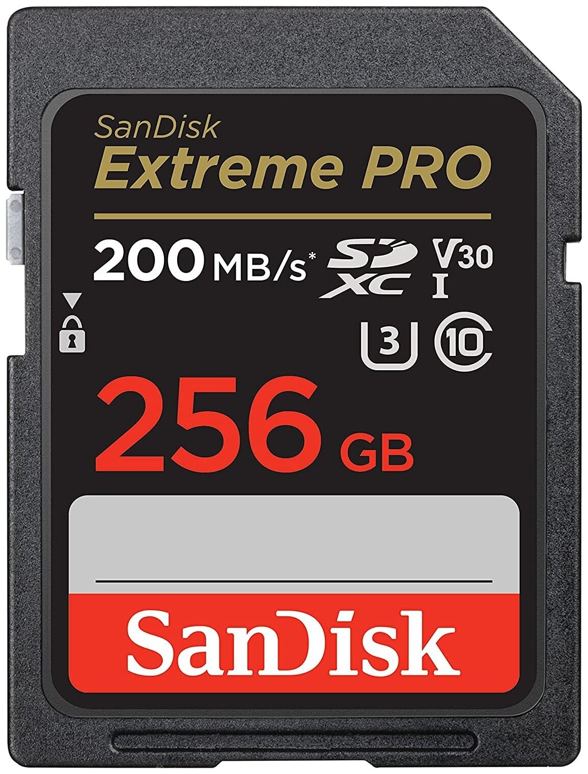 Карта памяти SanDisk SDXC 256 ГБ Class 10, V30, A2, UHS-I U3, RU, 1 шт, черный