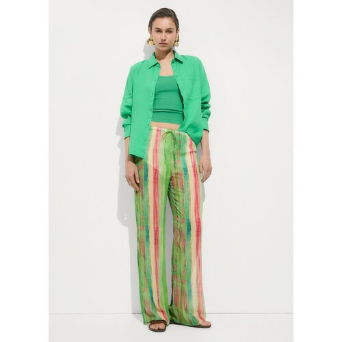 фото Брюки mango outlet bluelab, размер s, зеленый