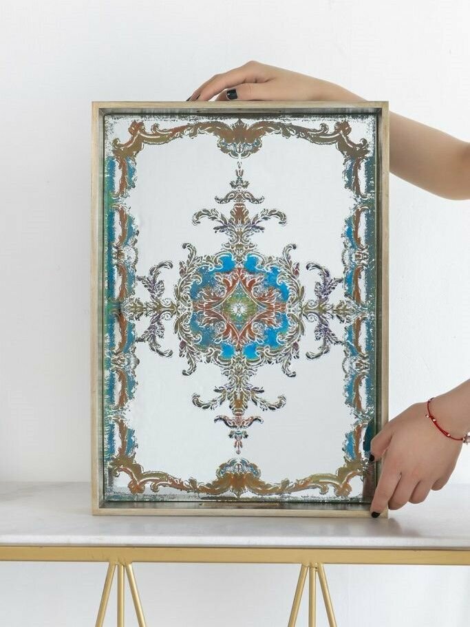 Поднос Glasar 48121-DS, зеркальная поверхность, МДФ, 46x33x5 см