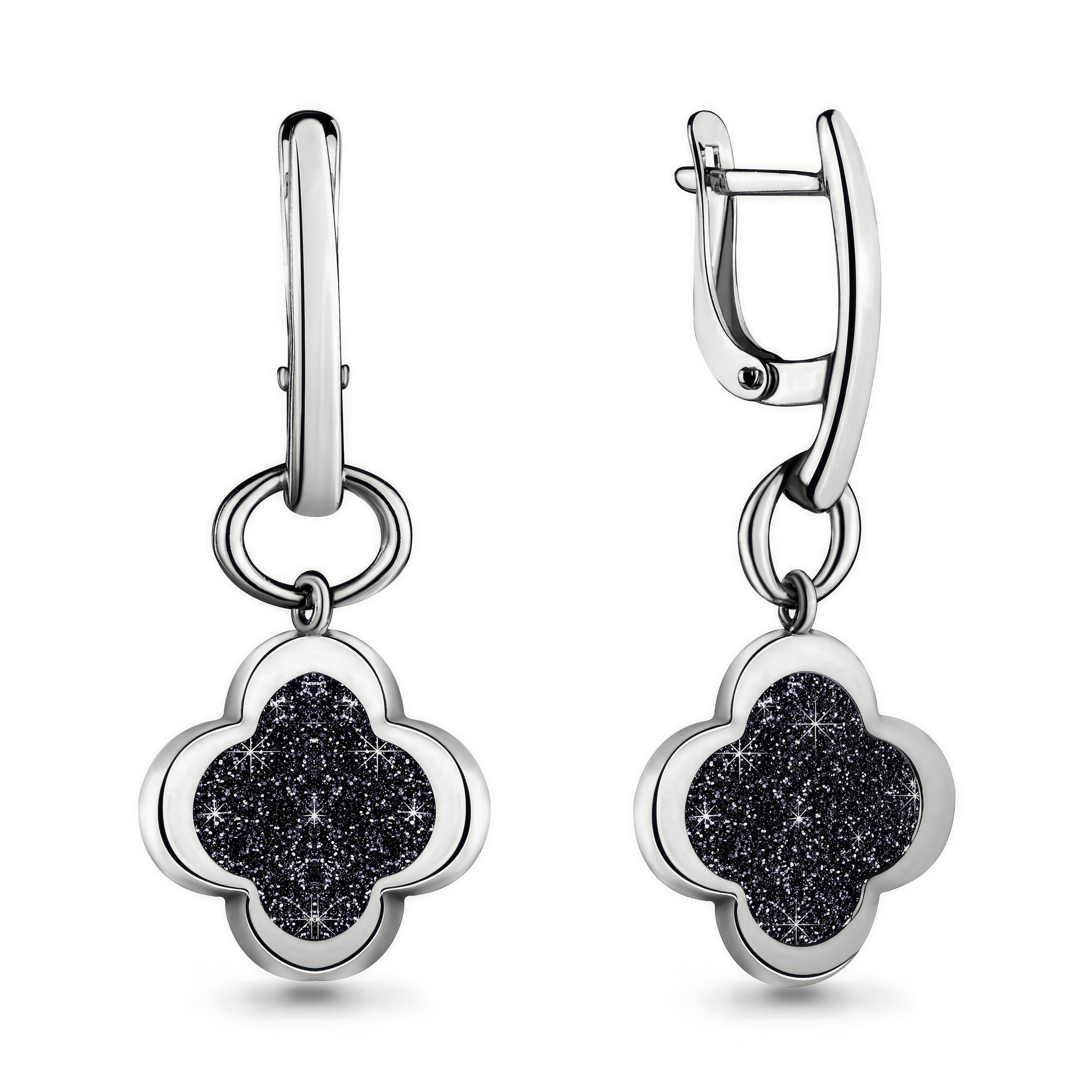 Серьги Diamant online, серебро, 925 проба, родирование, фианит