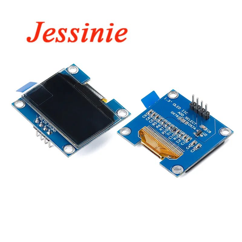 Jessinie 1.3 дюймовый OLED модуль белый/синий 128x64, White 4Pin