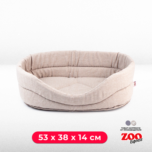 ZOOexpress Лежанка для собак и кошек NORD №4, 53х38х14 см бежевый