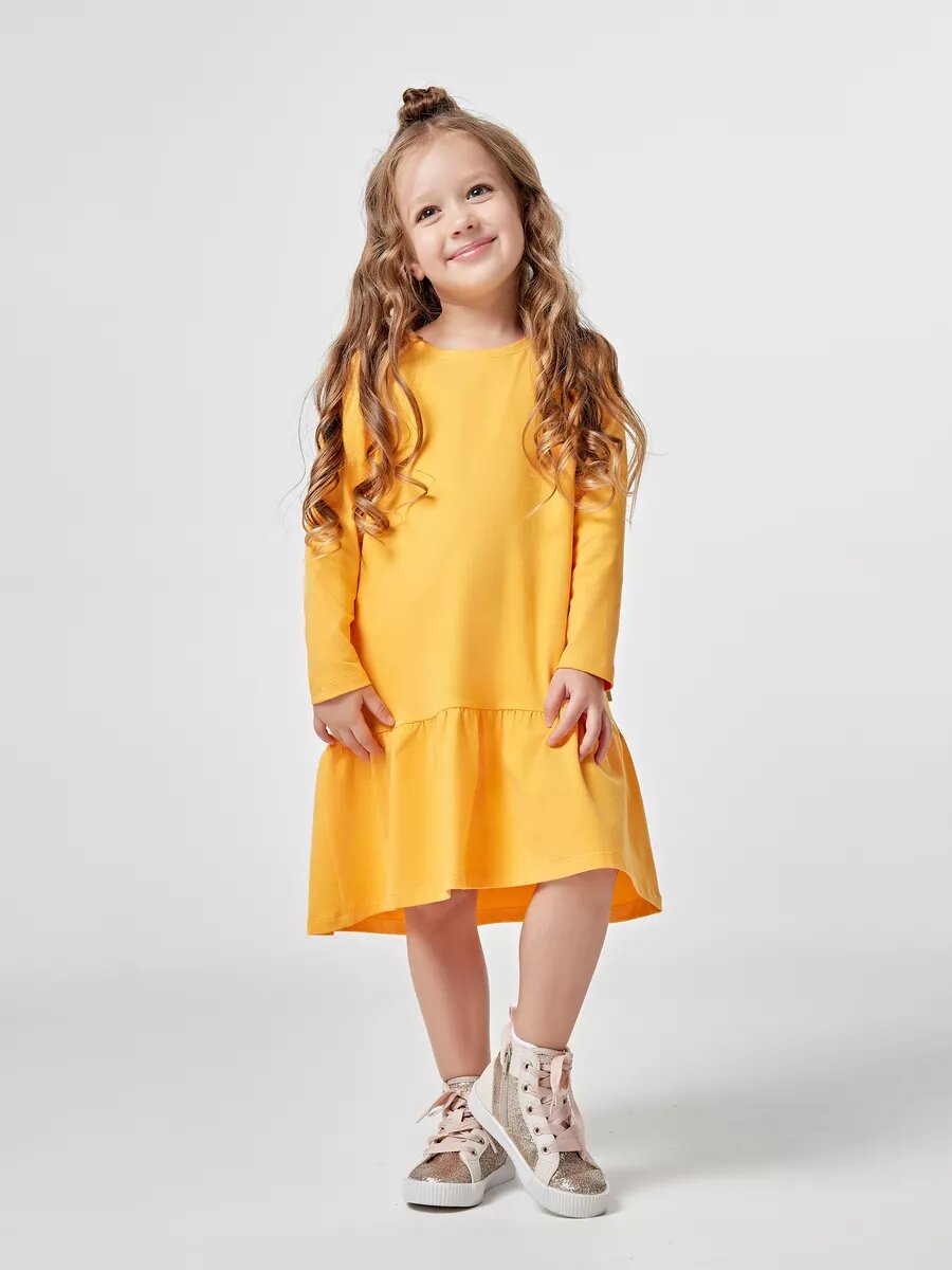Платье BUNGLY Лето, размер 104, оранжевый, желтый