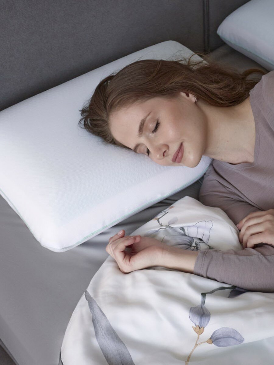 Подушка анатомическая Askona (Аскона) Ecogel Classic Green, охлаждающая, 40 x 60 x 14 см — фото 1