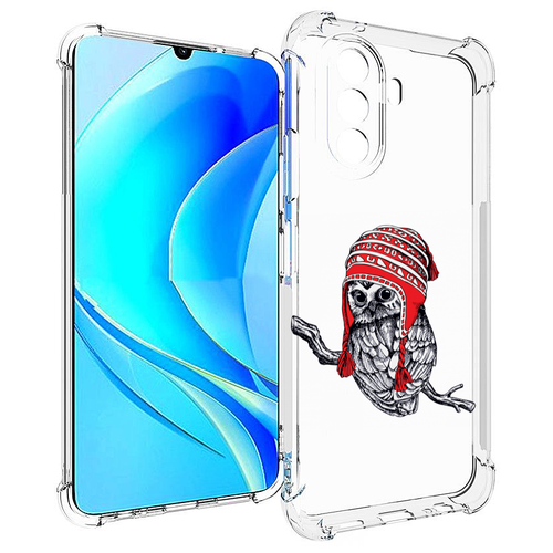 Чехол MyPads сова-в-красной-шапке-на-веточке для Huawei Nova Y70 / Nova Y70 Plus (MGA-LX9N) / Huawei Enjoy 50 задняя-панель-накладка-бампер