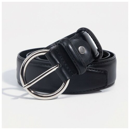 фото Ремень женский, ширина 3,5 см, винт, пряжка металл, цвет чёрный magic store