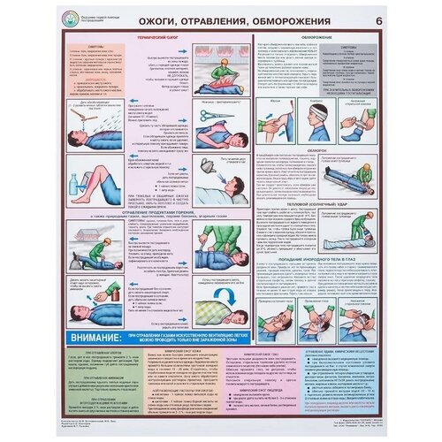 Плакат информационный «Оказание первой помощи пострадавшим», 1шт.