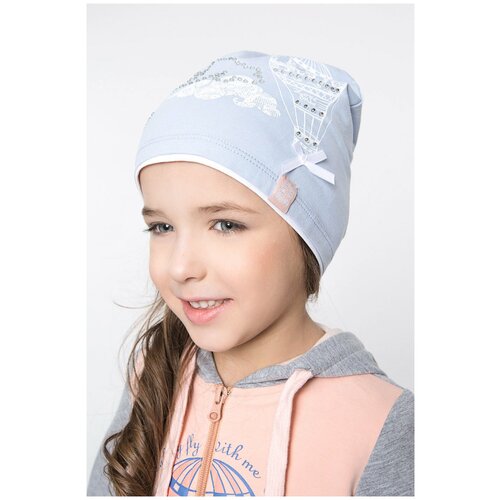 фото Шапка для девочки шалуны 505615 голубой 48