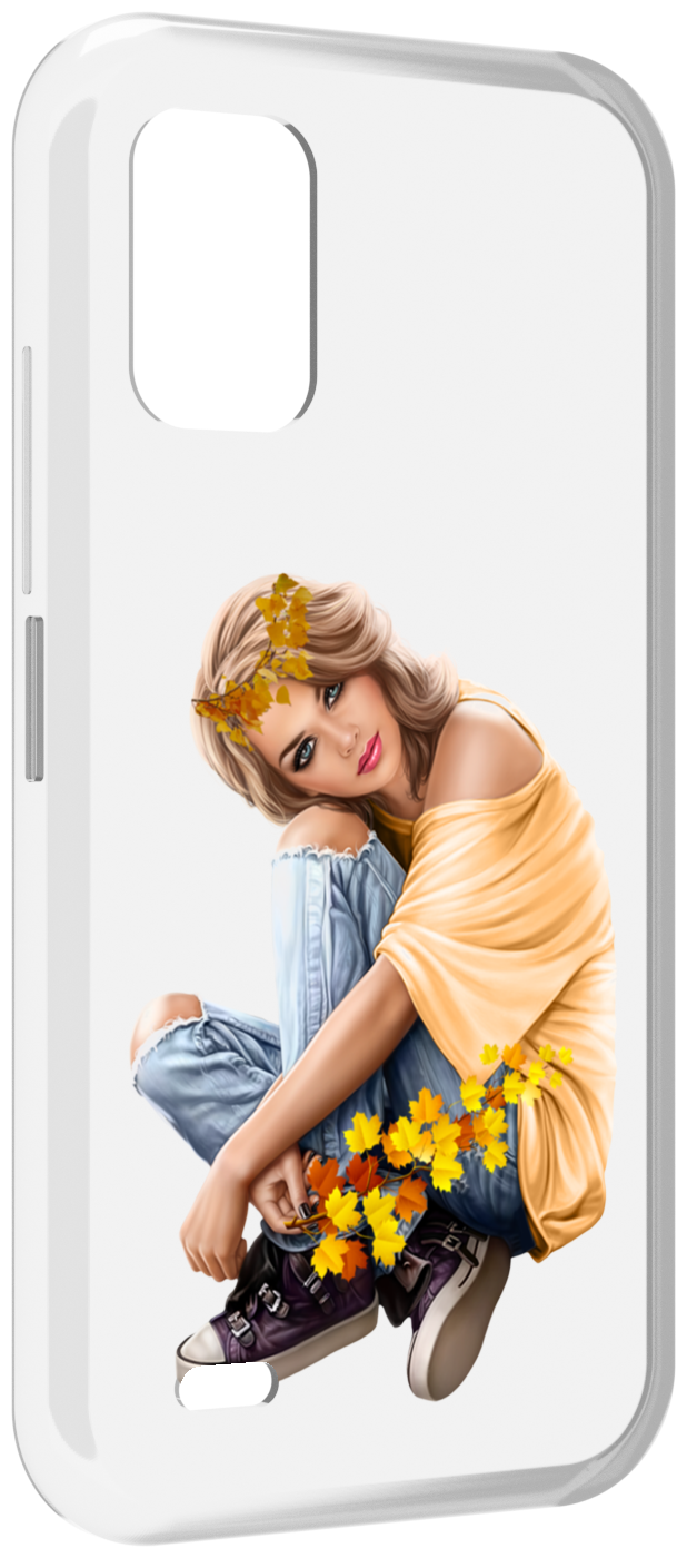Чехол MyPads девушка-в-цветочками женский для UMIDIGI Bison GT2 / GT2 Pro задняя-панель-накладка-бампер