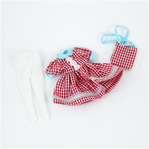 Одежда для кукол Блайз - Красное платье в клетку, clothes57, Blythe