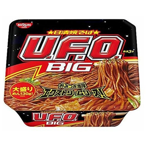 Лапша NISSIN UFO (Ниссин НЛО), с соусом якисоба, быстрого приготовления, квадратная упаковка, 167 г