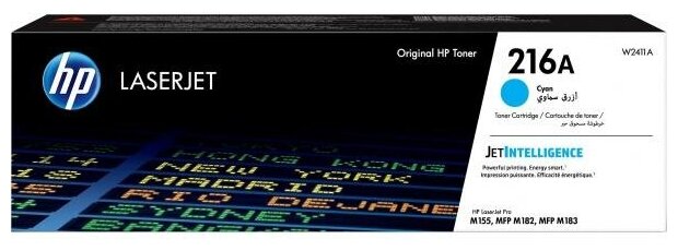 Картридж HP 216A для HP Color LaserJet Pro M182n Color LaserJet Pro M183f 850стр Голубой W2411A