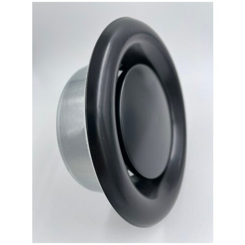 Вытяжной черный диффузор-анемостат DEC REGA DVS 100 Black (Нидерланды) из оцинкованной стали для гибких и жестких воздуховодов