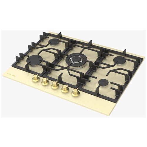 Встраиваемая варочная поверхность газовая 70см Газ-контроль Электроподжиг WOK-конфорка il Monte BH-711E-BLACK-RUSTICO 2336800₽