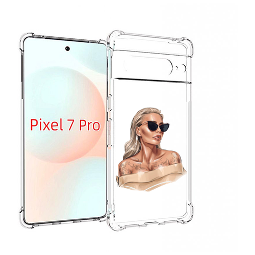 Чехол MyPads блондинка-в-очках женский для Google Pixel 7 Pro задняя-панель-накладка-бампер чехол mypads блондинка с ушками женский для google pixel 7 pro задняя панель накладка бампер