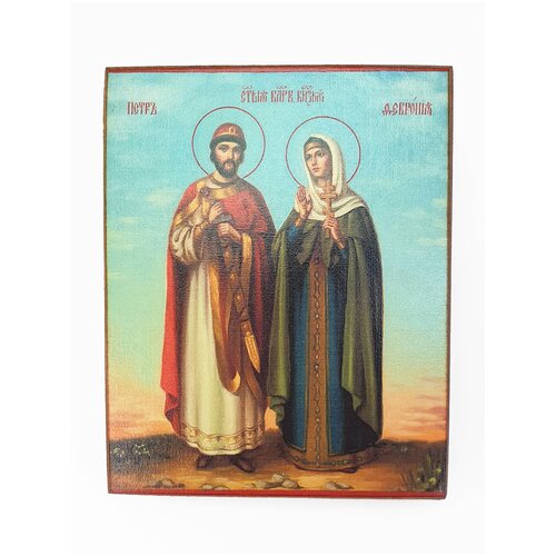 Икона Петр и Февронья, размер иконы - 15x18 икона петр и февронья размер иконы 15x18