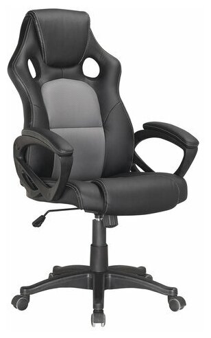 Кресло компьютерное BRABIX "Rider Plus EX-544" комфорт, экокожа, черное/серое, 531582