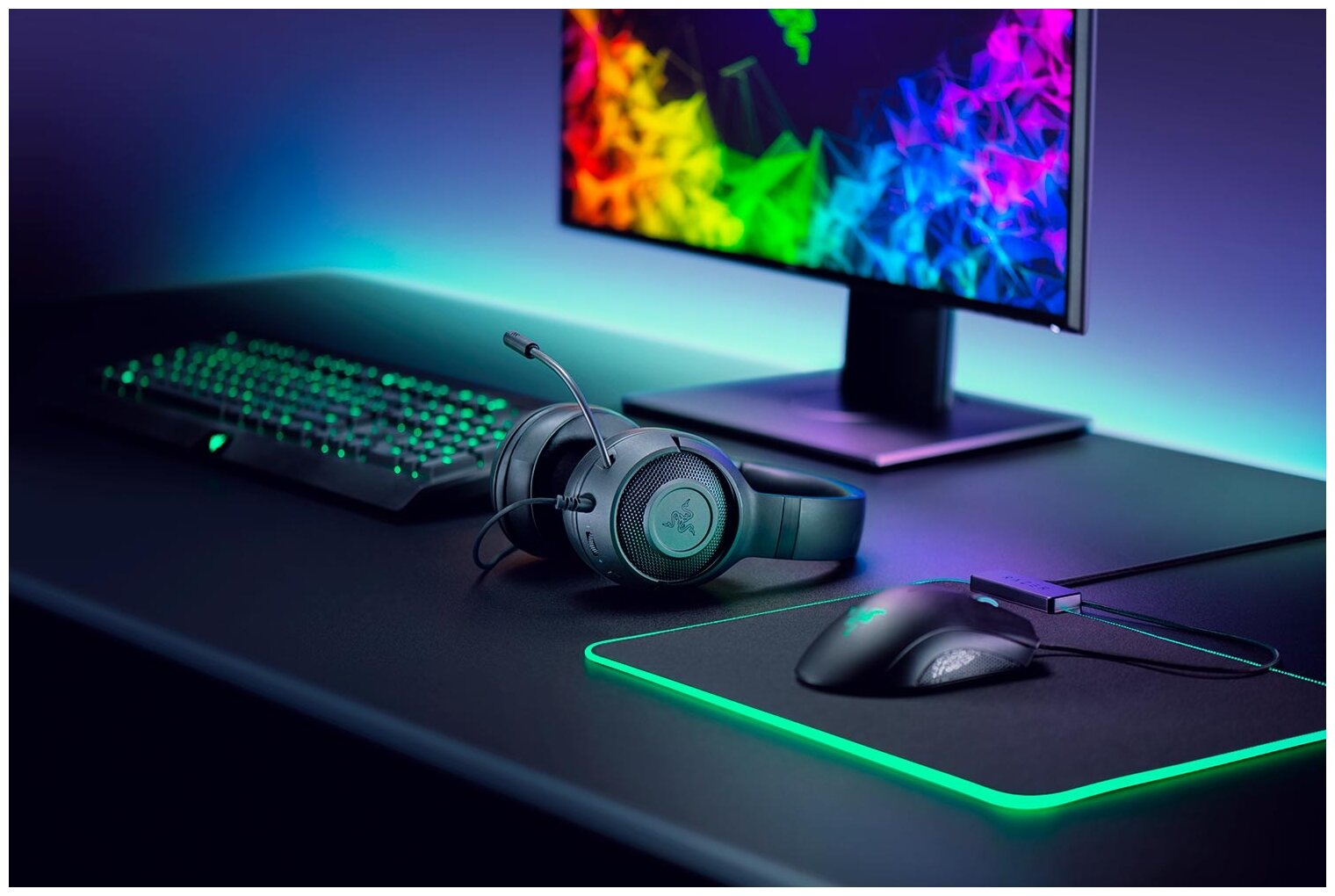 Гарнитура игровая RAZER Kraken X, для компьютера, мониторы, черный [rz04-02890100-r3m1] - фото №2