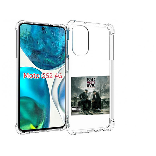 Чехол MyPads Eminem BAD MEETS EVIL – HELL THE SEQUEL для Motorola Moto G82 / Moto G52 задняя-панель-накладка-бампер