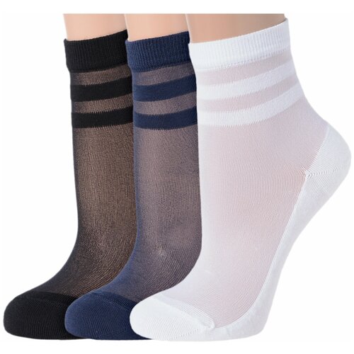 фото Комплект из 3 пар женских носков lorenzline микс 1, размер 23 (36-37)