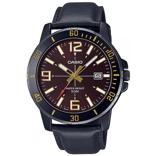 фото Наручные часы casio наручные часы casio mtp-vd01b-5b, коричневый, черный