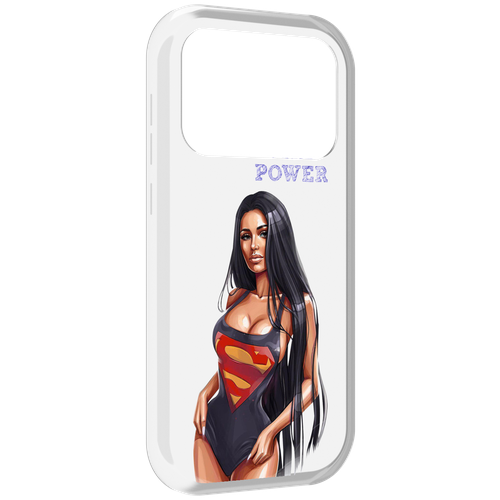Чехол MyPads Девушка-супермен женский для Oukitel F150 Air1 Pro / F150 Air1 задняя-панель-накладка-бампер