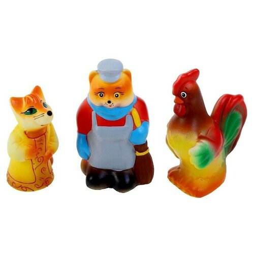 Набор резиновых игрушек «Кот, лиса и петух» набор резиновых игрушек кот лиса и петух 534110