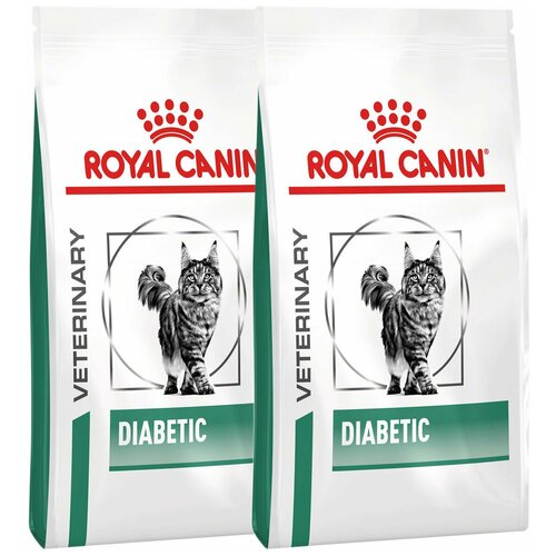 ROYAL CANIN DIABETIC для взрослых кошек при сахарном диабете (0,4 + 0,4 кг) royal canin diabetic ds46 полнорационный сухой корм для взрослых кошек при сахарном диабете диетический 400 г