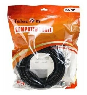 Кабель HDMI 15м TELECOM TCG200F-15M круглый черный - фото №13