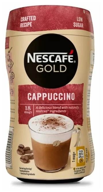 Кофейный напиток Nescafe Cappuccino с молоком и сахаром, 225 г