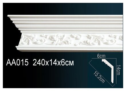 Карниз Perfect потолочный 60x140 мм плинтус полиуретановый под покраску AA 015-1 шт