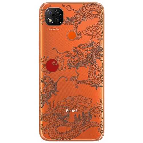 Силиконовый чехол Mcover для Xiaomi Redmi 9C с рисунком Японский дракон инь / аниме силиконовый чехол mcover на xiaomi redmi 6a с рисунком японский дракон инь аниме