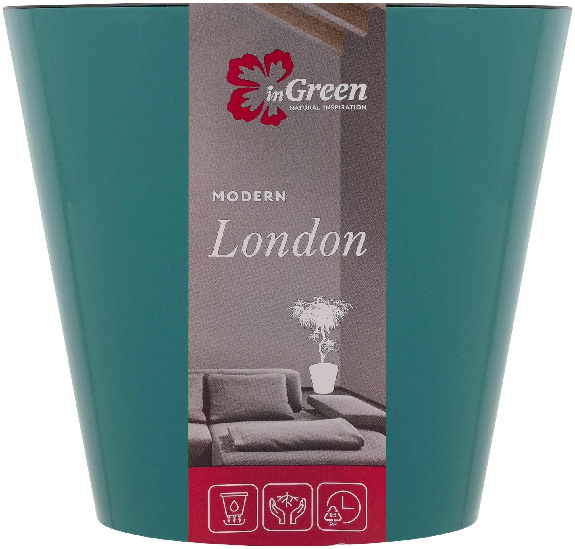 Горшок для цветов Ingreen London ø28 см v10.5 л пластик цвет сливочный - фото №12