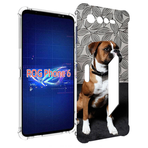 Чехол MyPads боксер собака для Asus ROG Phone 6 задняя-панель-накладка-бампер