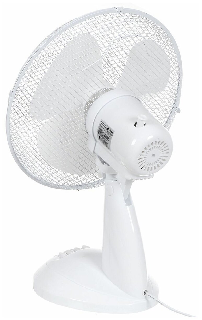 Вентилятор настольный, Lofter, 30 Вт, 3 скорости, поворотный, наклонный, белый - фотография № 2