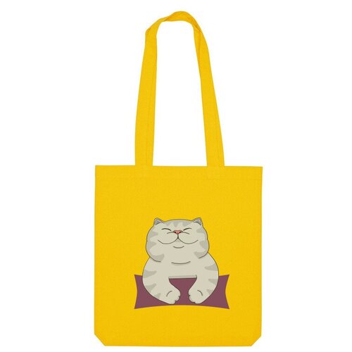 Сумка шоппер Us Basic, желтый сумка довольный кот бежевый
