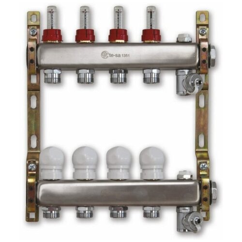 220ATT2-06-04D Te-Sa Коллектор в сборе 1 4 выхода под евроконус с расходомерами