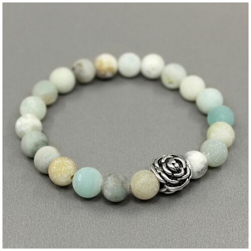 фото Handinsilver ( посеребриручку ) браслет из матового амазонита 10мм с розой