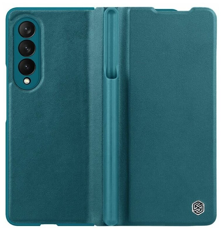 Кожаный чехол-книжка Nillkin Leather Qin для Samsung Galaxy Z Fold 3 зеленый