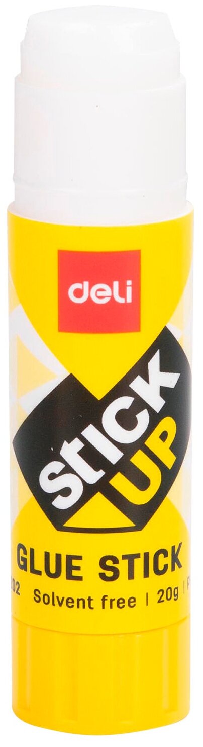 Клей-карандаш Deli Stick UP 20гр корп.желтый прозрачный дисплей картонный усиленный - фото №3