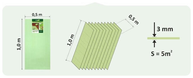 Подложка под ламинат и паркетную доску 3 мм "Зеленый лист" (5м. кв.*10 листов Солид 1 уп/10листов - фотография № 6