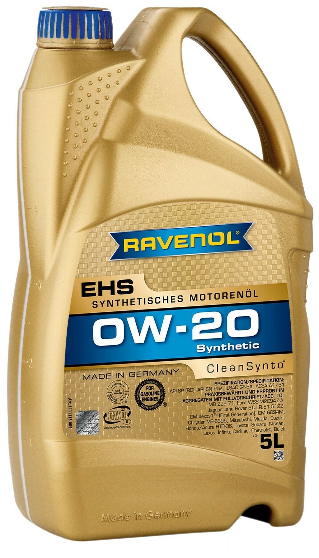 Синтетическое моторное масло RAVENOL EHS 0W-20, 5 л